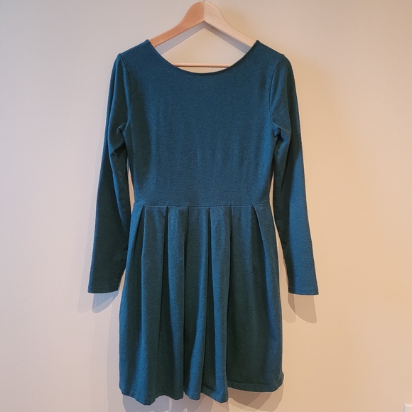 Teal Long Sleeved Skater Dress - Picture 5 of 5